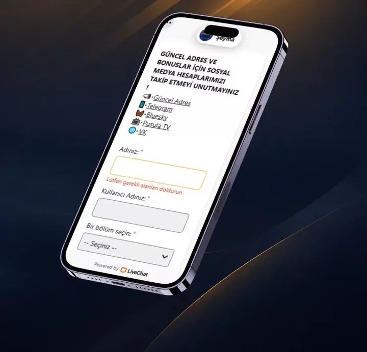 Pusulabet mobil iletişim ekranı